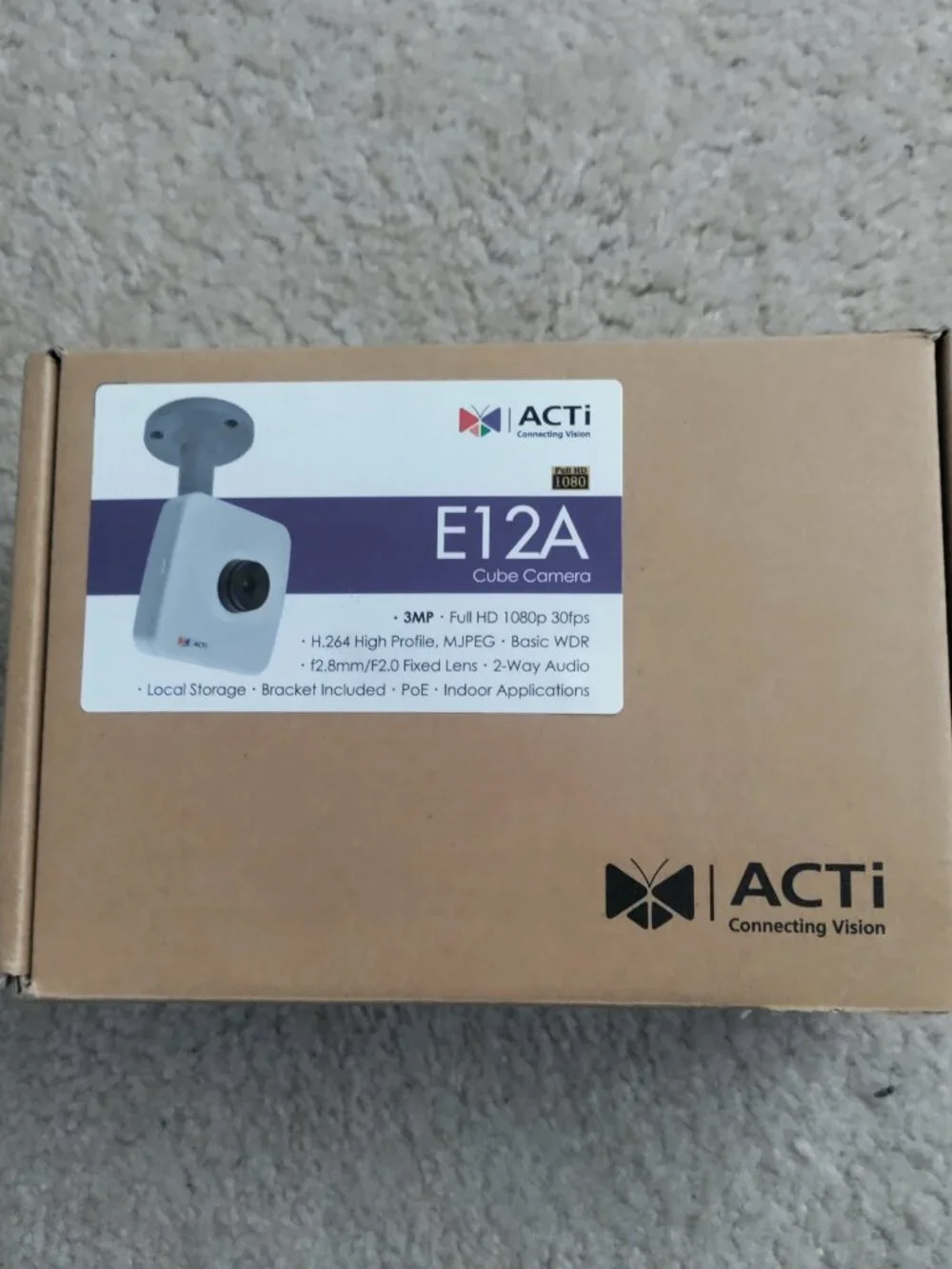 ACTi E12A Cube Camera 3MP Full HD 1080p PoE VGUC - Discontinued